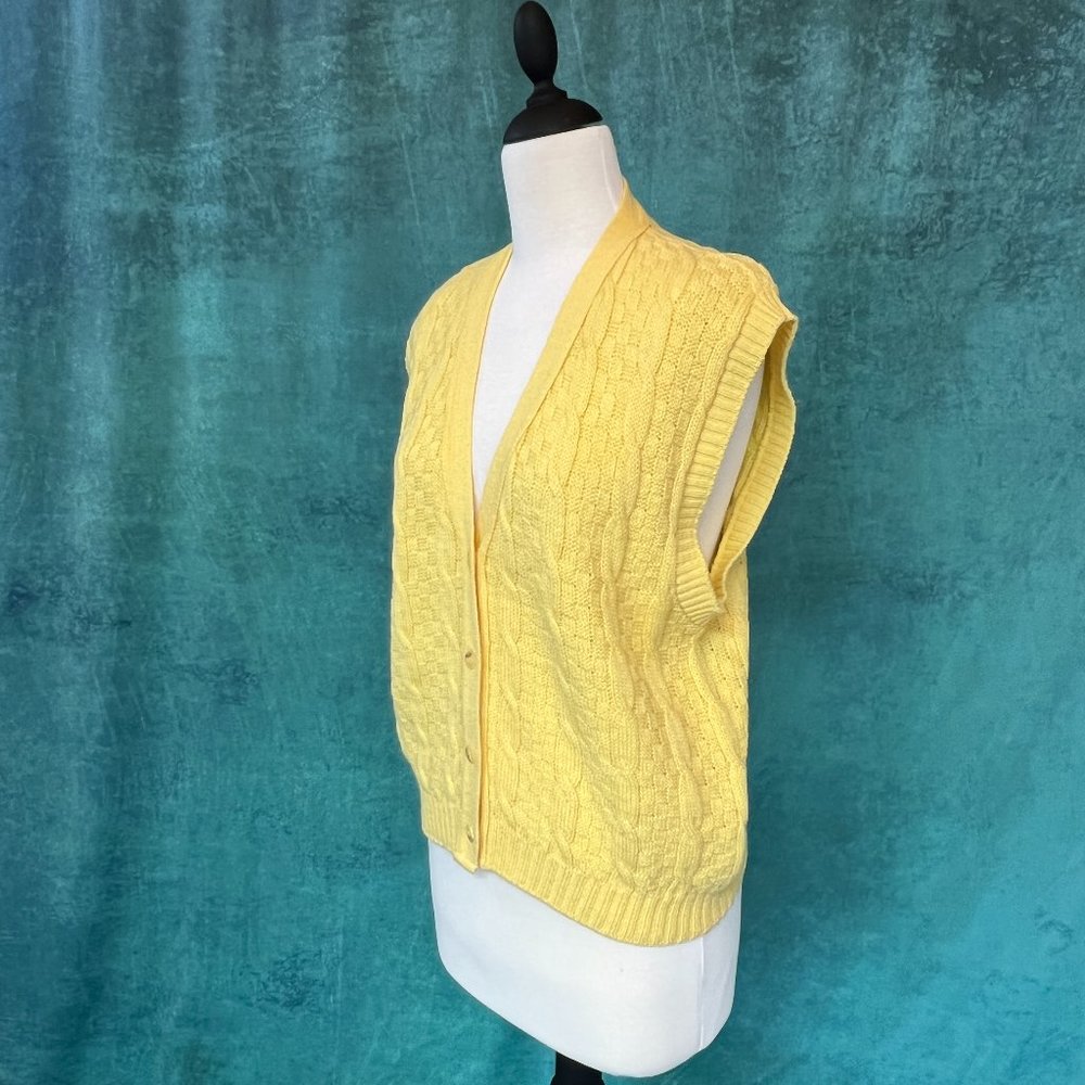 Vintage Pendleton Wool Yellow Sweater Vest cardigan style